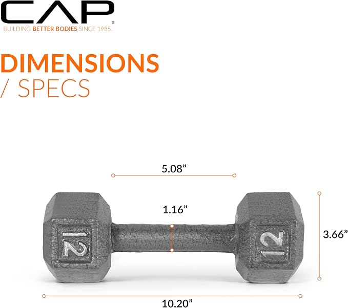 CAP Barbell Cast Iron Hex Dumbbell | Multiple Options