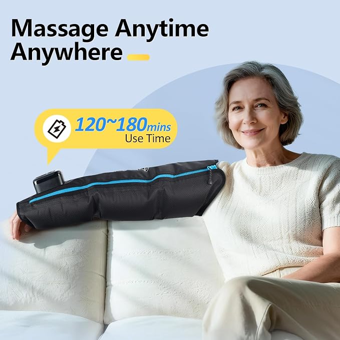 Comfytemp Air Compression Arm Massager for Circulation and Pain Relief, S | Recovery for for Tennis Elbow, Edema, Portable Full-Arm Compression Sleeve, Ideal for Men Women (Fits Upper Arm 8.5"~13")
