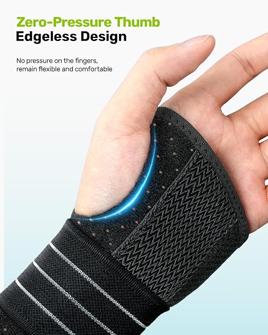 Rakiie 2 Pack Carpal Tunnel Wrist Braces, Adjustable Wrist Support Splint for Night Sleep & Daytime Working, Hand Braces Pain Relief for Arthritis, Typing, Pregnancy, Men Women (Purple, S)