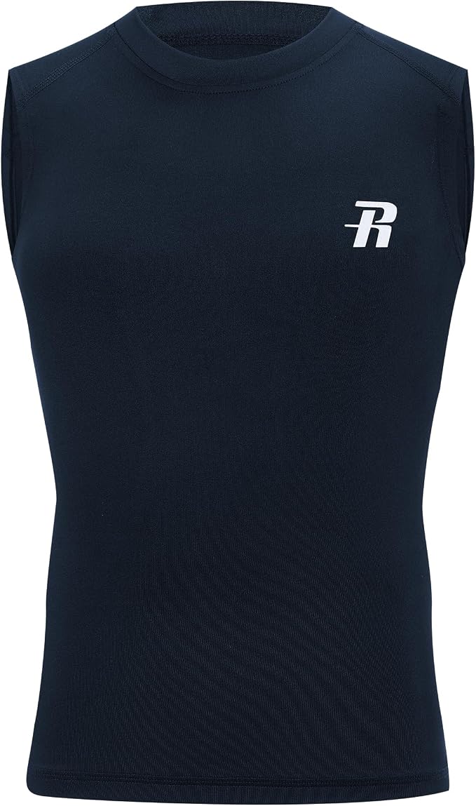 Runhit Boys Sleeveless Compression Shirt Kids Athletic Tank Tops Youth Quick Dry Undershirt for Football Basketball