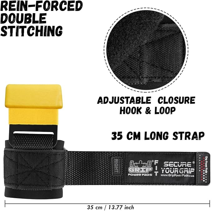 Weight Lifting Rod Hooks Heavy Duty Wrist Wraps Power Weight Lifting Training Gym Grips Straps Set of 2