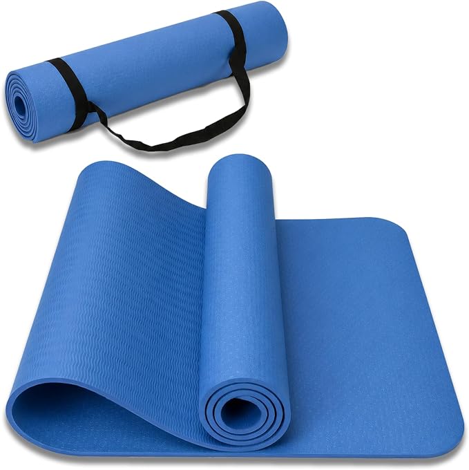 Yoga Mat 72''x24''/35''(8mm/10mm) for Beginners, Thick and Wide Yoga Mat with Carrying Strap for Pilates, Stretching and Home Workout