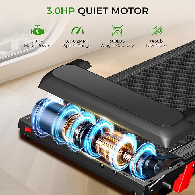 Foldable Treadmill for Home, 3-in-1 Walking Pad with Incline Handle Bar, 300LBS Capacity, 3.0HP Quiet Brushless, Small Treadmills for Small Spaces FutureGlide