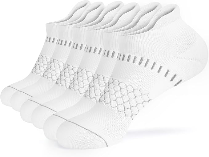 IRAMY Light Compression Socks for Women Arch Support Athletic Cushioned Anti-Blister Comfort Running Ankle Socks 3/5 Pairs