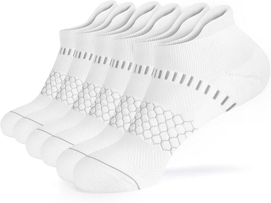 IRAMY Light Compression Socks for Women Arch Support Athletic Cushioned Anti-Blister Comfort Running Ankle Socks 3/5 Pairs