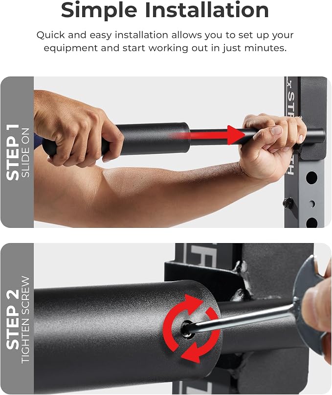 Sunny Health & Fitness Power Cage Squat Rack Attachments for Home Gym | Strength Training, Expanded Workout Variety, Durable Construction, Secure Fit, Quick Installation, Versatile Exercise Support