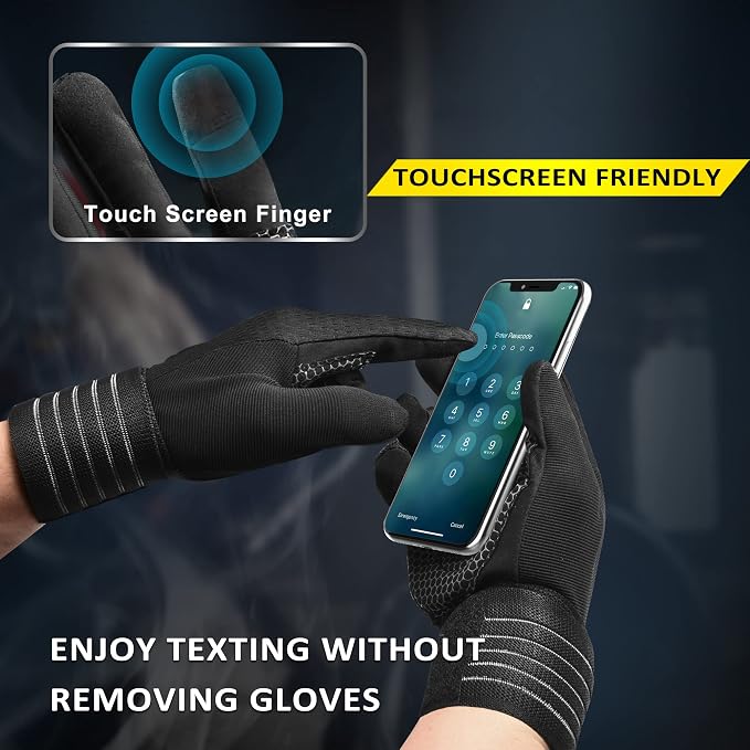 ihuan Workout Gloves for Men Full-Finger: Weight Lifting for Men, Gym Full Hand Gloves for Weightlifting, Deadlift