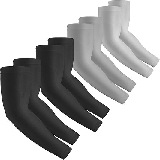 2 Pairs UV Protection Cooling Arm Sleeves Compression Sun Sleeves for Men Women Youth, Tattoo Cover Up, UPF 50