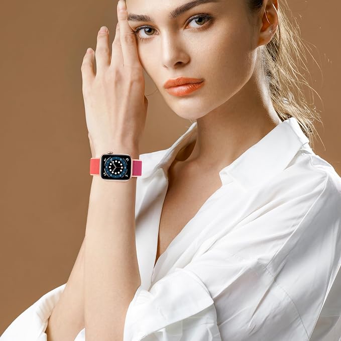 Sport Loop Band Nylon Women Men Stretchy Elastic Braided Wristband | Nylon Sport Loop Wristband Compatible with Apple Watch Ultra 2 38/40/41/42/44/45/46/49mm For iWatch Series 1-11 SE