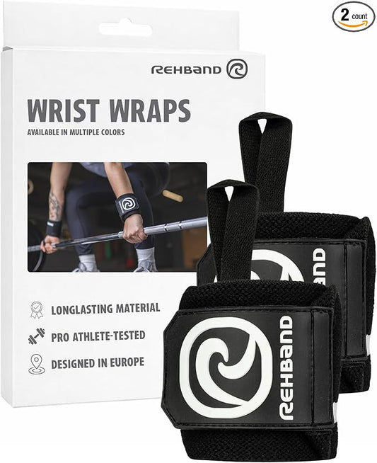 Rehband Wrist Wrap 1 Pair, Wrist Wraps Weightlifting, Training 18 inch, Wrist Wrap, Comfortable & Stabilizing Wrist Supports For Gym