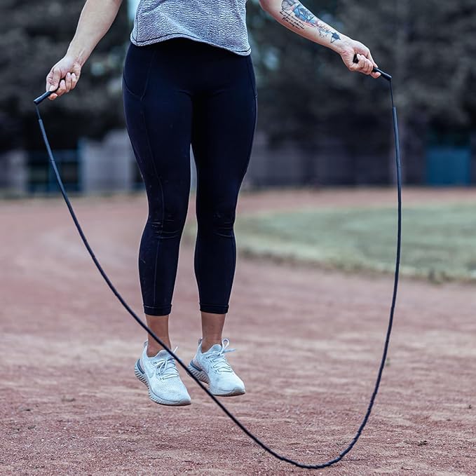 Elite Jumps 1-inch Beaded Jump Rope, Adjustable Shatterproof | Durable adjustable beaded rope. Improves rhythm, speed and agility. For fitness and cardio.