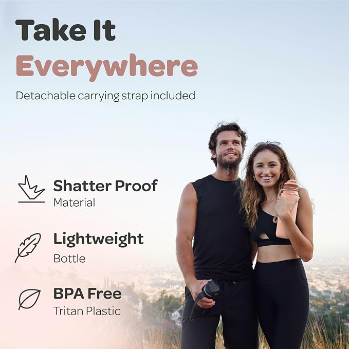 Hydracy Water Bottle with Time Marker -Large 32oz BPA Free & No Sweat Sleeve -Leak Proof Gym Bottle with Fruit Infuser Strainer & Times to Drink -Ideal for Fitness Sports & Outdoors | BPA-Free Tritan, Leakproof Flip-Top Lid,No-Sweat Sleeve,Carry Strap,...