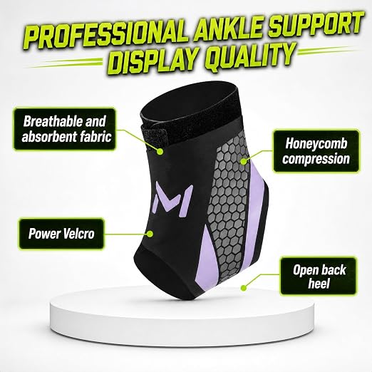 Ankle Brace & Lace-Up Support Stabilizer - Green | For men & women: adjustable straps for high compression. Ideal for basketball, sports recovery & daily protection.