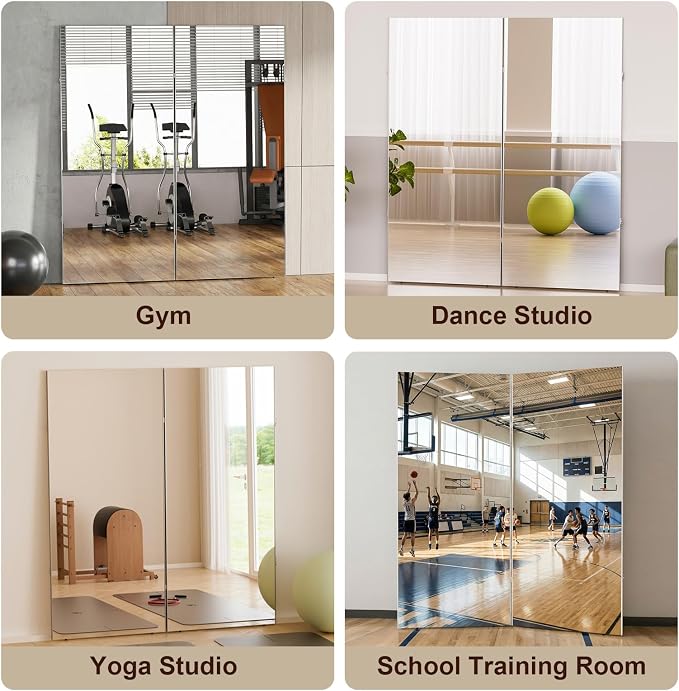 NanoMirror Space-Saving 360° Folding Full Length Mirror, 71" x 47" Ultra-Large Wall Mounted Shatterproof Foldable Design for Home Gym, Yoga, Dance, Fitness Studio, White