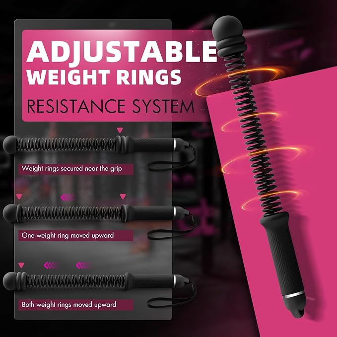 Chillchard Battle Ropes for Home Gym, Weighted Ropeless Battle Ropes | Cordless Battle Ropes with Adjustable Resistance Springs, Portable Home Workout Equipment for HIIT Cardio & Strength Training