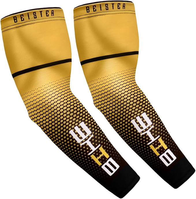 beister Arm Sleeves for Men & Women, UV Protection Cooling Cover and Cyling | Lightweight stretch; sweat-wicking comfort; cycling, volleyball, baseball, driving and gardening; washable tattoo coverage