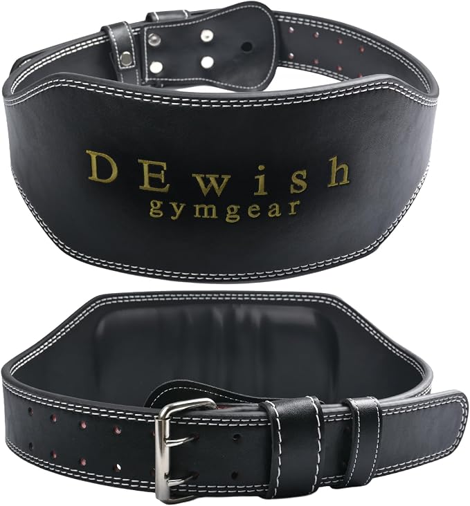 7mm Leather Weightlifting Belt, 4”& 6”Width, Double Prong Power Belt for Gym Bodybuilding, weightlifting, powerlifting, squats and deadlifts