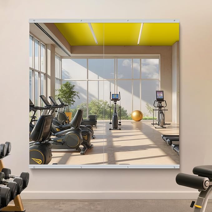 Home Gym Mirror Wall Mounted,48x24 Inch 2PCS Full Length Mirror
