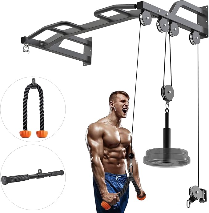 Kipika 48" Ceiling Mounted Pull Up Bar, Heavy Duty Multi-Grip Chin Up Bar,Mounted Pullup Bar, Adjustable Height, Pull Up Bands for Chin Ups & Body Stretching, Ideal for Home Gym and Strength Training