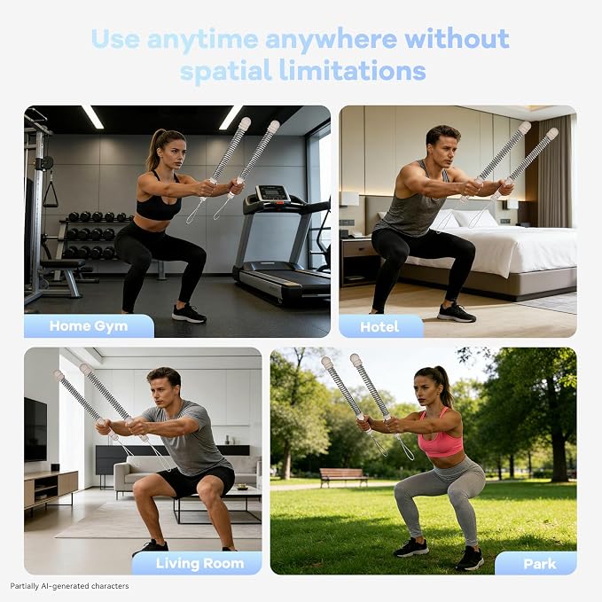 Cordless Battle Ropes with Adjustable Resistance Springs