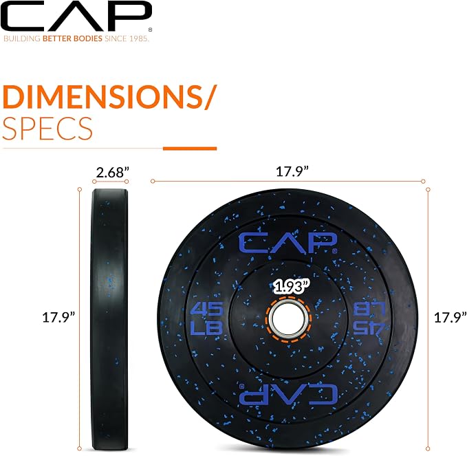 CAP Barbell Rubber Olympic Bumper Plate | Multiple Options/Colors