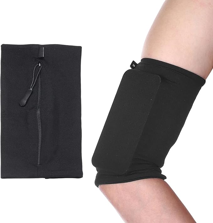 Running Armband Sleeve, Running Armband Phone Holder Elastic Universal Lightweight Cell Phone Arm Band with Zipper M & Black - Fit for (Hiking/Cycling/Exercise Workout)