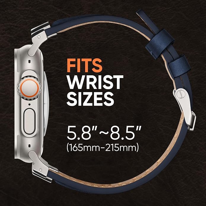 Suitisbest Leather Band Compatible for Apple Watch Ultra Band 49mm 46mm 45mm 44mm 42mm 41mm 40mm, Genuine Leather Replacement Strap for iWatch series 11 10 9 8 7 6 5 4 3 2 1, SE 3 2 1, Ultra 3 2 1