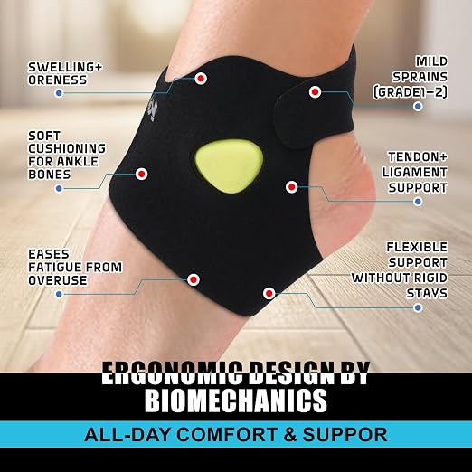 2 PACK Ankle Brace for Women & men with Dual-Density Foam Pads & Adjustable Arch Support – ankle compression sleeve Targeted Relief for Fatigue, Ankle Pain (Small/Medium)