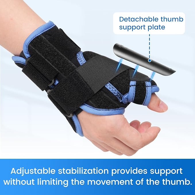 VELPEAU Carpal Tunnel Wrist Brace with Thumb Stabilizer Night Support, Completely Stabilizes Wrist Thumb Joint, Pain Relief for Tendonitis, De Quervain's Tenosynovitis, Arthritis(Short, Right Hand, L)
