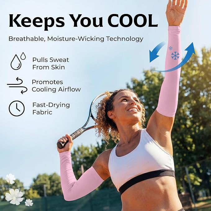 SportsTrail Cooling Arm Sleeves for Men & Women – Breathable, UV Sun Protection, Sports Arm Sleeves for Women, Men & Youth