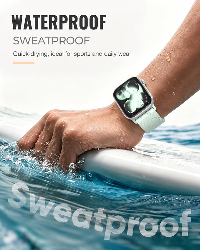 Magnetic Silicone Sport Band for Apple Watch 42mm 46mm 49mm 38mm 40mm 41mm 44mm 45mm Men Women, Patented Auto Lock Breathable Soft Loop for iWatch Ultra SE Series 11 10 9 8 7 6 5 4 3 2 1 All Day Comfort