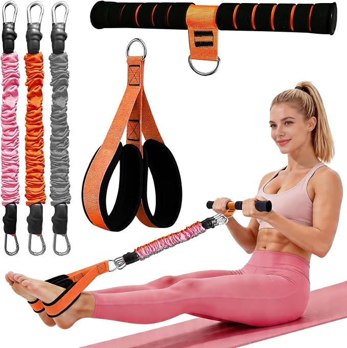 Durable Comfortable Padded Handle Adjustable Pedal Resistance Band 20-40LBS for Full Body Workout
