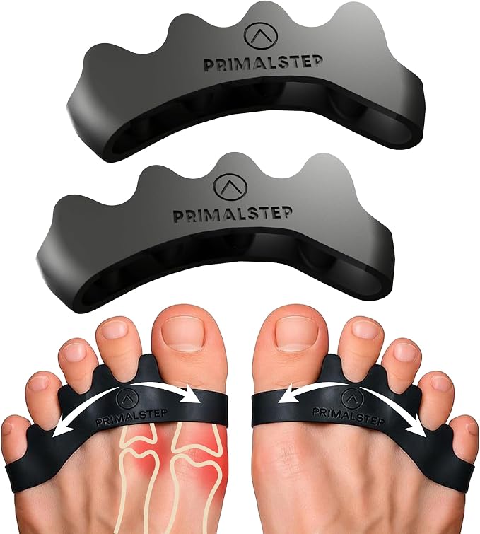 VYCE PrimalStep Toe Separators, Spreaders, Spacers, Large | Straightener to Correct Toes for Men and Women, Bunion Corrector, Plantar Fasciitis and Athletic Mobility