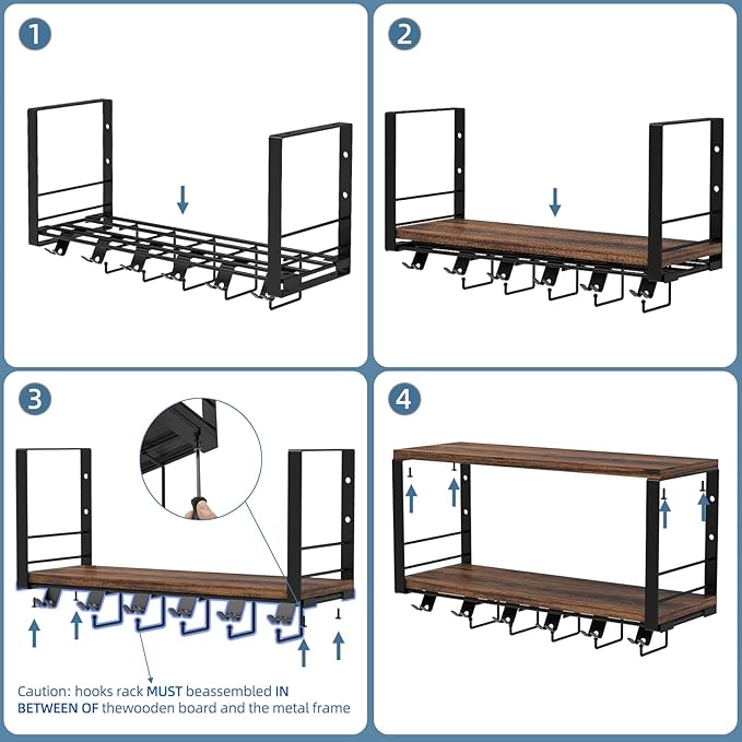 TJ.MOREE 2 Tier Floating Shelf Compatible with Tonal Accessories Wall Mount | Brown Woodeen Home Gym Storage Rack for Fitness Equipment, T-Bracket Lock Adapters Hanger