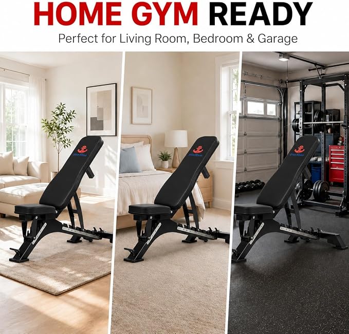 Unive Fitness Adjustable Weight Bench 1300 lb Capacity, 40-Position Workout Bench with 10 Backrest & 4 Seat Angles, Heavy Duty Strength Training Bench for Home Gym, Garage Gym, Incline Flat Dumbbell Workouts