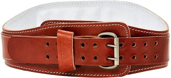 Schiek Sports 2006 Leather 6" Weight Lifting Belt - Weightlifting Belt with Double Prong Stainless Steel Belt Buckle