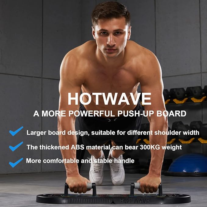 HOTWAVE Push Up Board, Portable PushUp Board, Foldable 20 in 1 Push Up Bar | Multifunctional Pushup Handles for Floor, Professional Strength Training Equipment For Men and Women at Home Gym