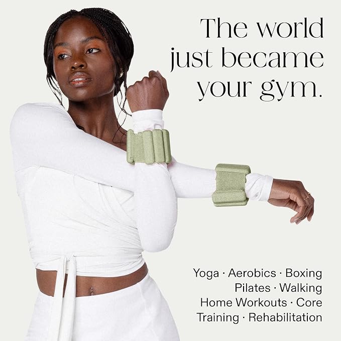 Bala Bangles Wrist & Ankle Weights for Women & Men, Home Gym Equipment | Adjustable Weighted Bands for Arm & Legs Workouts - Pilates, Yoga, Walking, Barre, & Strength Training Exercise