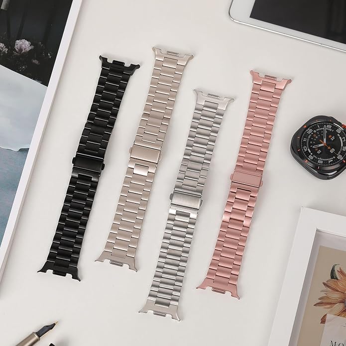 Metal Band for Samsung Galaxy Watch 9 8 40mm 44mm/Classic 46mm Men Women | Stainless Steel, No Gap Strap, Link Bracelet for Samsung Galaxy Watch 8 9 44 40mm/8 Classic 46mm, Business to Casual