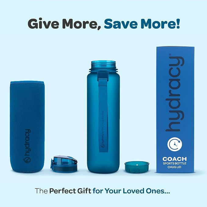 Hydracy Motivational Water Bottle with Time Marker & Fruit Infuser 17 oz | BPA-Free Tritan, Leakproof Flip-Top Lid,No-Sweat Sleeve,Carry Strap,Daily Intake Tracking for Gym,Sports,Outdoors