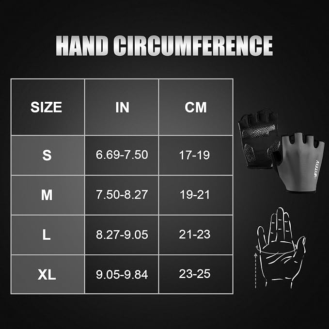 Cycling Gloves for Men Women, Half-Finger for Bike, Gym, Weight Lifting, Workout, Riding, Outdoor Sports