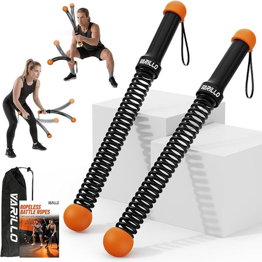 Ropeless Battle Ropes for Home Gym, Portable Cordless Weighted Battle Rope | Storage Bag, Weighted Battle Rope for High Calorie Burn, Men & Women Fitness Equipment, HIIT & Low-Impact Aerobic Training