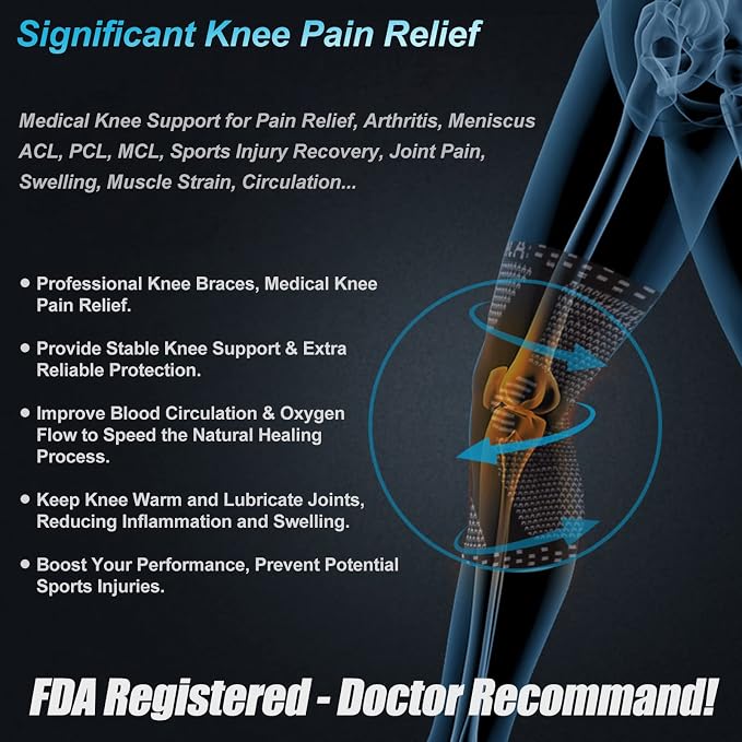 NEENCA Professional Knee Brace, Medical Knee Support for Women & Men Relief | Patented Patella Gel Pad & Side Stabilizers, Compression Sleeve for Knee Pain, Swelling, ACL, PCL, Arthritis, Sports, Workout