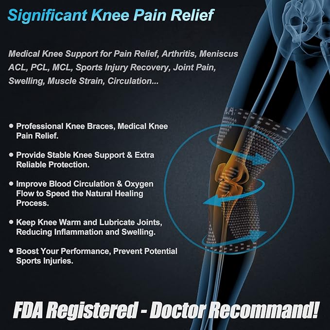 NEENCA Knee Braces for Knee Pain Relief, Compression Knee Sleeves with Patella Gel Pad & Side Stabilizers, Knee Support for Weightlifting, Running, Workout, Arthritis, Meniscus Tear, Men Women. ACE-53 | Patented Patella Gel Pad & Side Stabilizers, Comp...
