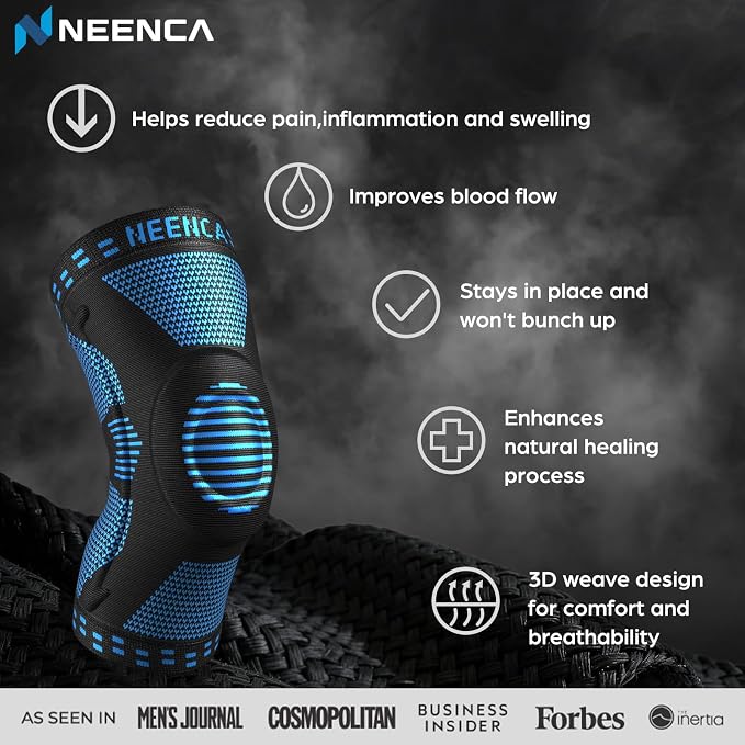 NEENCA Professional Knee Brace, Medical Knee Support for Women & Men Relief | Patented Patella Gel Pad & Side Stabilizers, Compression Sleeve for Knee Pain, Swelling, ACL, PCL, Arthritis, Sports, Workout