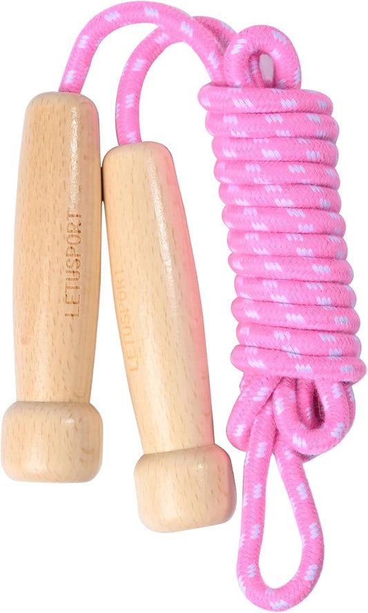 8.8 Feet Jump Rope for Women Men Kids Wooden Handle Jumping Ropes