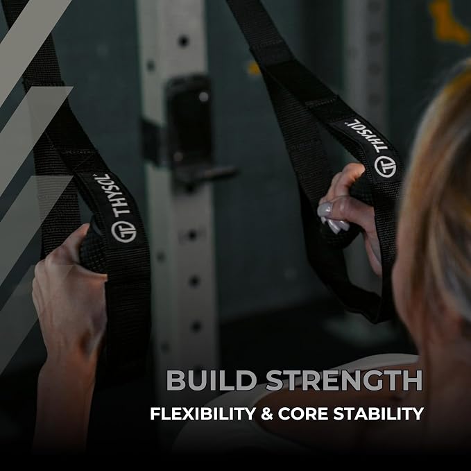 THYSOL Resistance Trainer Pro Xtreme Straps Army | Sling Trainer Set with Adjustable Door Anchor | Fitness Home Workouts - Suitable for Travelling & for Training Indoor & Outdoor