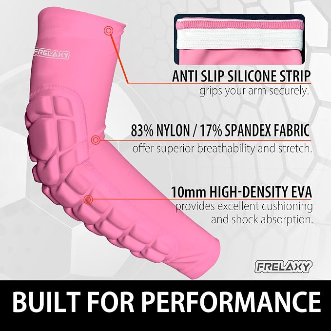 Frelaxy Elbow Pads, Padded Arm Sleeves for Volleyball and Football, 2 Pack