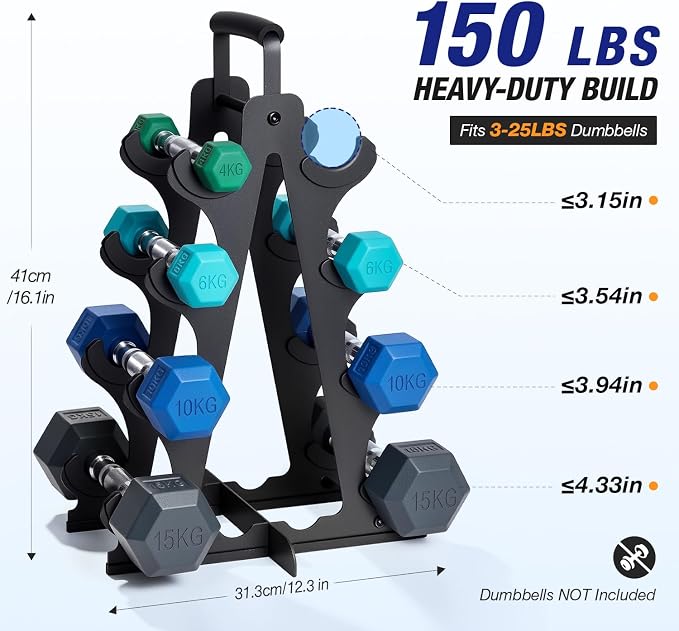 Ghosthorn Tiered A-Frame Dumbbell Rack Stand for Home Gym Space Saving | Heavy Duty Weight Storage Racks for Home Gym,Stable Space Saving Small Dumbbell Rack Hold 4/5 Pairs of Dumbbells (Rack Only)