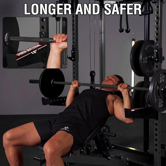 Mikolo Power Cage, 2000LB Power Rack with Independent Dual Pulley System, Multi-Function Home Gym Workout Machine for Cable Crossover and Squat